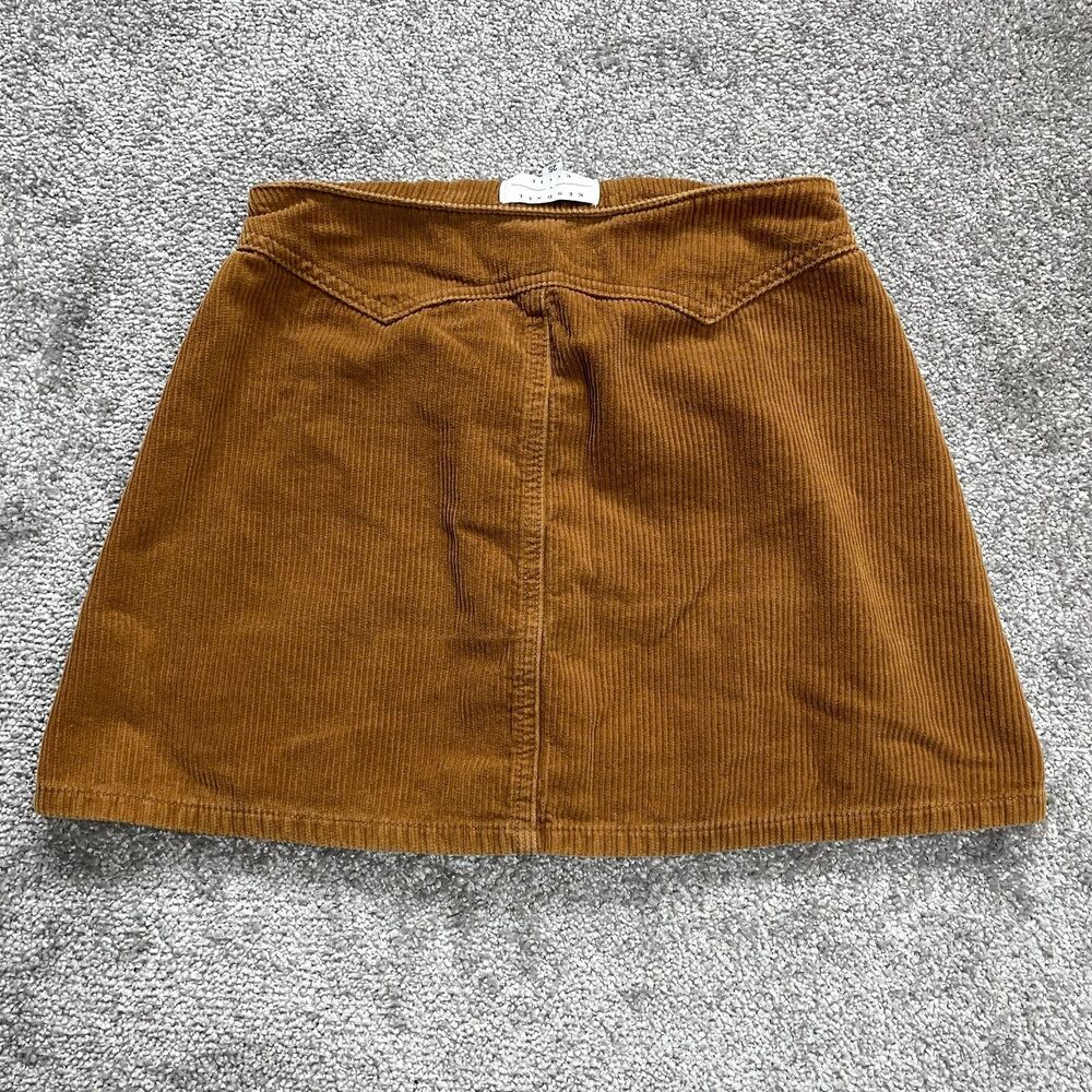 Kendall & Kylie Mini Skirt Juniors 25 Brown Corduroy Short Button Up Cotton Soft